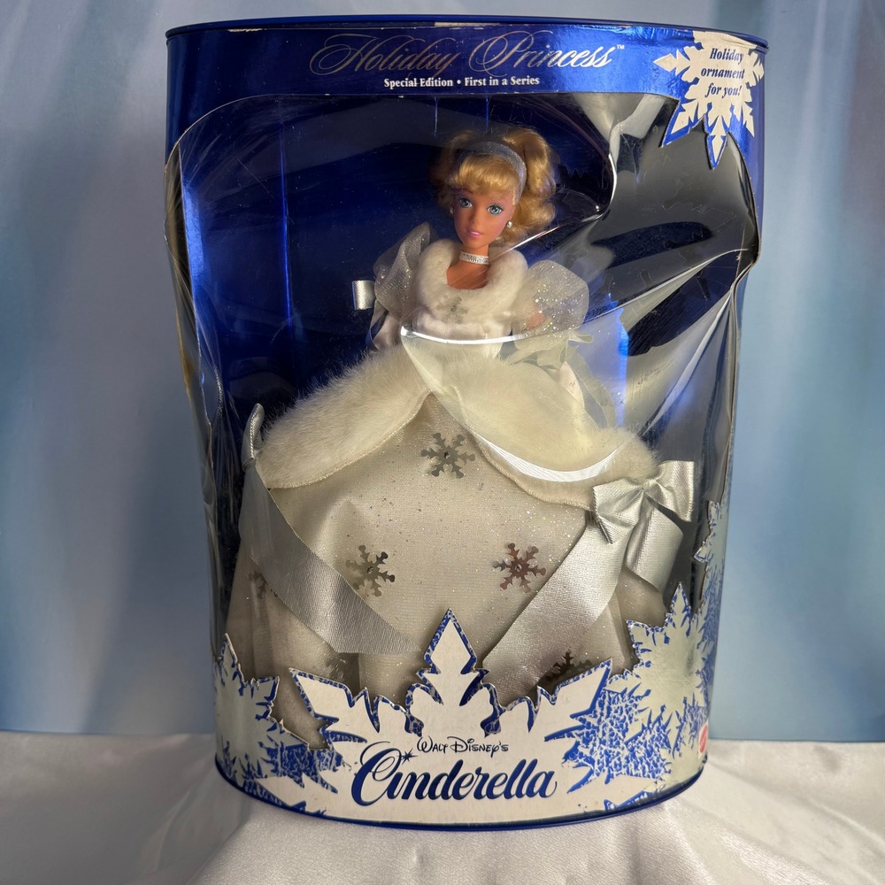 Mattel Holiday Princess Cinderella Doll 1996 White Silver Special Edition 16090